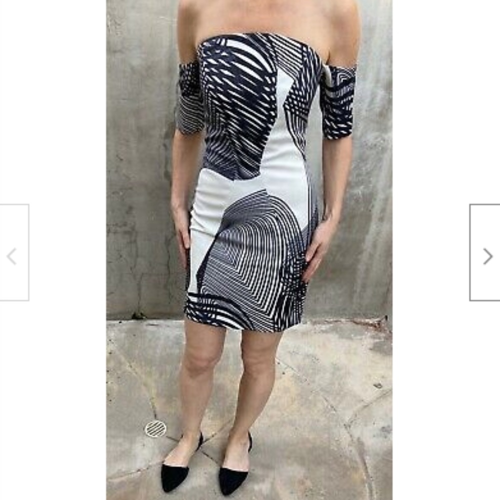 KEEPSAKE Dress Women black white print dress S 2 4